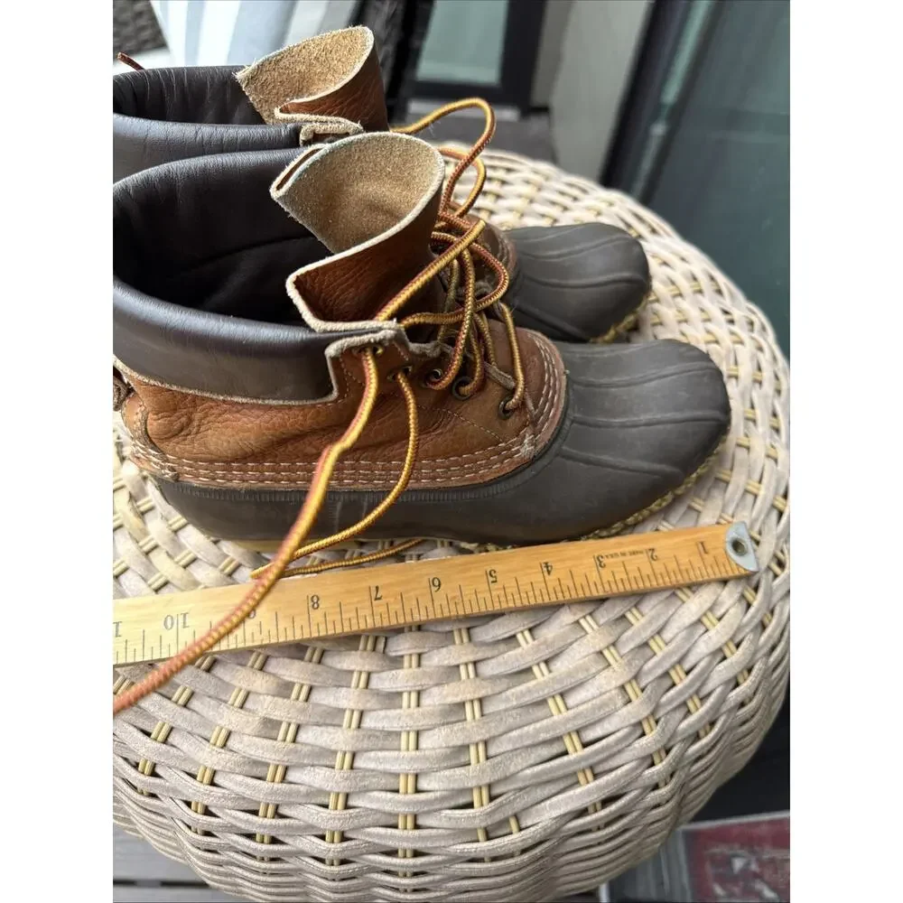 Bean Boots LL Bean Waterproof Duck Boots Womens Size 8 Made in USA Brown DM